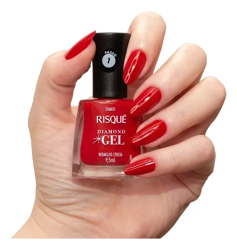 Esmalte Risque Diamond Gel 9,5ml Tonos Claro Blanco Camafeo