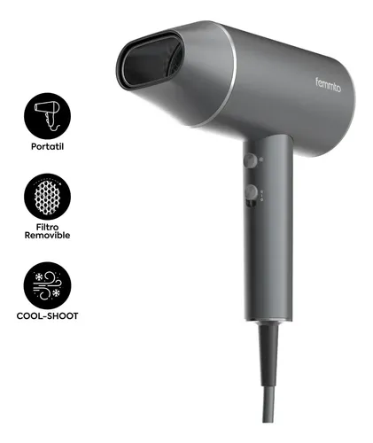 Secador de Pelo 2100W Compacto con Aire Frío Calor Filtro Removible Femmto Ventus