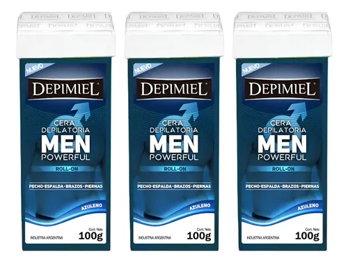 Roll On Cera Depilatoria Men Power Full Depimiel 100g X 3u
