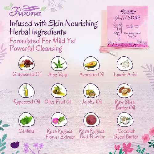 Jabón Herbal Femenino Set De 5, Fórmula Suave Y Natural