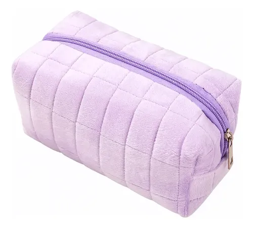 Cartuchera Pequeña Beige De Pana Para Maquillaje Viaje