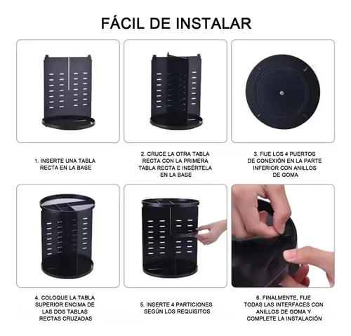 Organizador Porta Cosméticos Maquillaje Giratorio Plástico