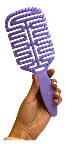 Cepillo Grande Antifrizz Desenredante Cabello Sol Scher Lila