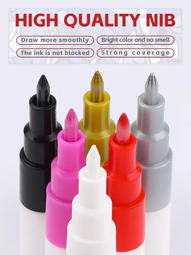 Set 6 Colores Para Arte En Uñas 3d Con Pincel Y Puntero