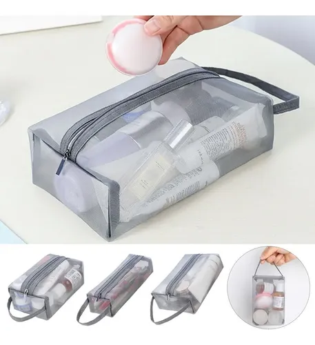 Neceser De Maquillaje Transparente Con Asa Para Viaje