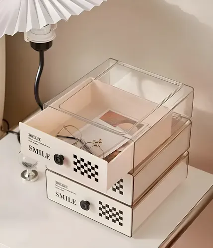 Cajon 1 Organizador Apilable Cosmético Maquillaje Escritorio