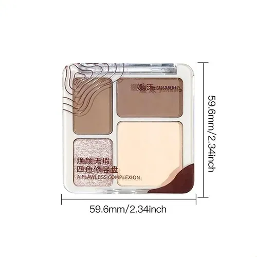Paleta Contorno 4c Iluminador 3d Mate Duradero Rostro Y