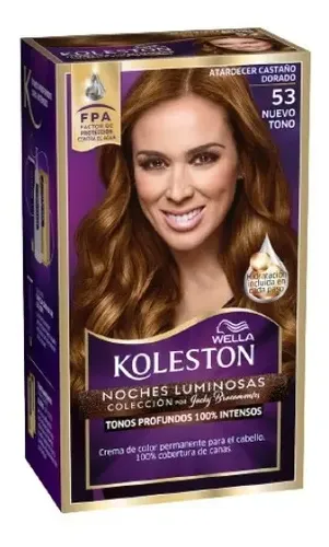 Kit De Tintura Koleston Noches Luminosas Tono 53 Wella 53 Atardecer Castaño Dorado
