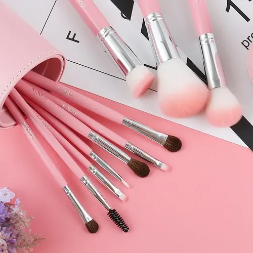 Set De 10 Pinceles De Maquillaje Con Estuche