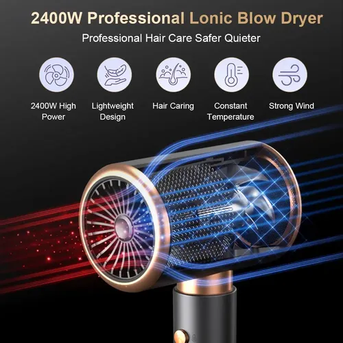 Secador De Pelo Ionico Profesional De Alta Potencia Gris