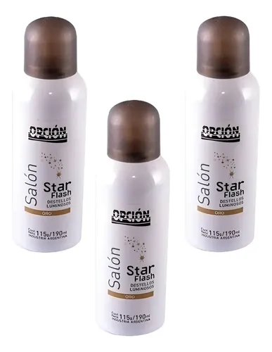 Purpurina Brilo Glitter Aerosol Cabello Star Flash Opcion X3