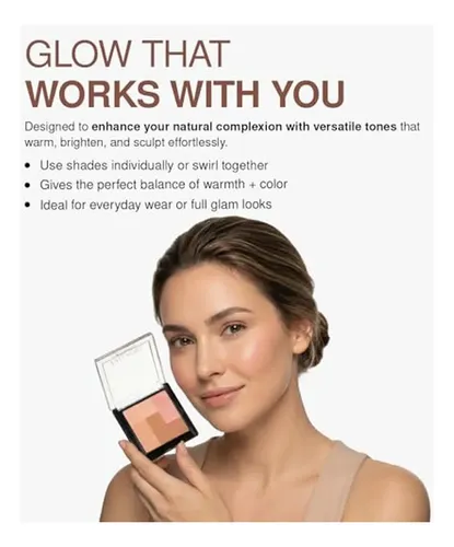 Colorete Y Bronceador En Polvo Palladio 2 En 1 Con Forma De