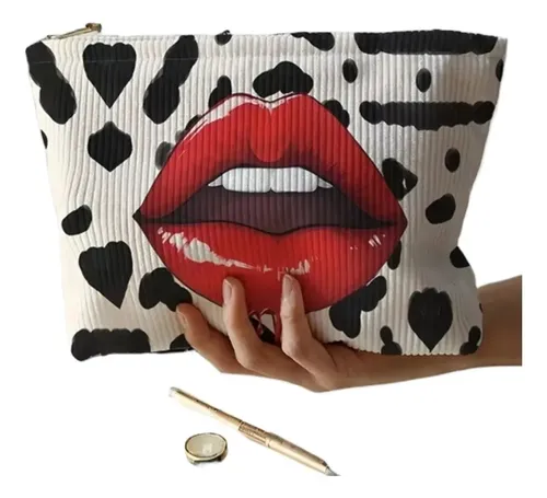 Bolsa De Maquillaje De Pana Para Almacenamiento De Cosmético