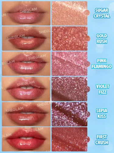 Sheglam Rellenador Labios Brillante Tonos Color Acabado Glitter Color First Crush