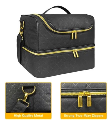Organizador De Esmalte De Uñas, Bolso Portátil Con Negro