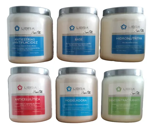 Kit Cremas Corporales Masajes 980g X 6 Unid Libra Cosmetica Fragancia