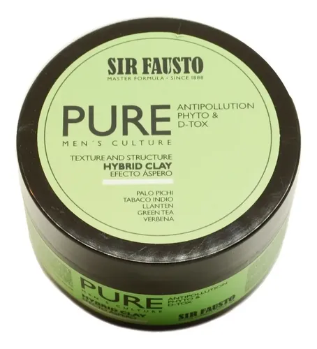 Sir Fausto Pure Hybrid Clay Cera Detox Efecto Áspero 100ml$$