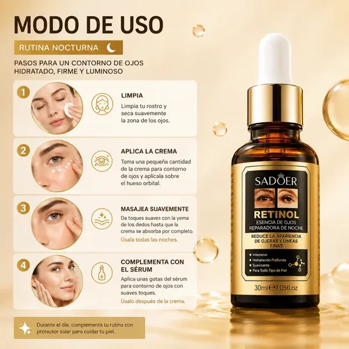 Kit Retinol Contorno Ojos Sérum + Parches Anti Ojeras 60un