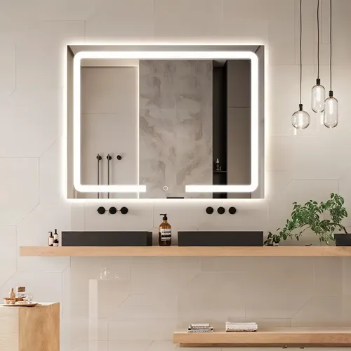 Espejo Luz Led Táctil Touch Baño Rectangular 60x80cm Premium