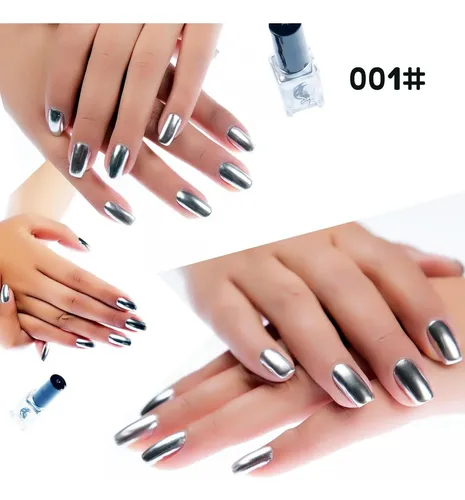 Esmalte Plateado Espejo 6 Ml 1# Con Acabado Brillo