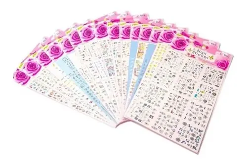 Stickers Tattoo Al Agua Pack 5 Planchas Grandes Nail Art