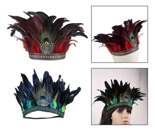 2x Accesorios De Plumas Tocado De Estilo Nacional Para
