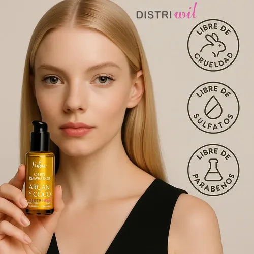 Oleo Serum Reparador Argan Y Coco Frilayp X50cc – Nutre Hidrata Revitaliza Suaviza – Ideal Uso Profesional Peluqueria Estetica Salon Barberia – Aporta Brillo Y Reconstruye Fibra Capilar