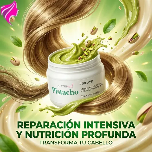 Mascara Capilar Pistacho Natural Frilayp X240g Profesional – Humectante Hidratante Con Nutrientes Esenciales Ideal Cabello Dañado y Seco – Cuidado Intensivo