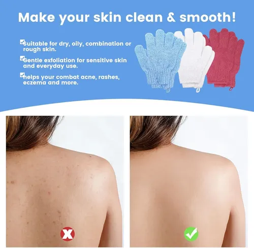 Guantes Exfoliantes Limpieza Corporal Piel Baño Ducha X 1 Un