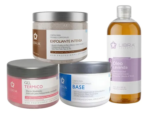 Kit Reductor Modelador Masajes Gel Termico Aceite Crema Base Lavanda