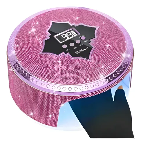Cabina Uv/led De Uñas Inalambrica Cristal Rosado Sun 180w