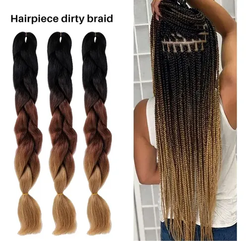 [5 Trenzas Sucias, Cabello Trenzado Sintético Graduado, Cabe