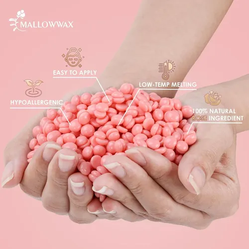 Mallowwax Cera Dura Rosa Pink Rose 1lb Para Piel Sensible
