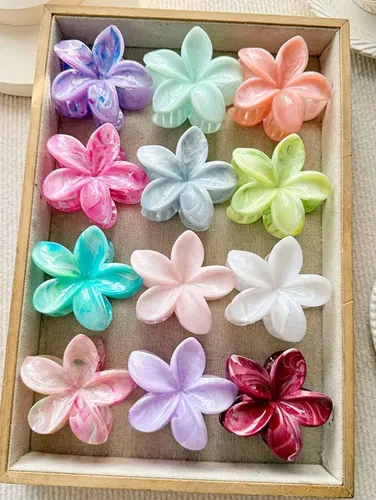 Pinzas Para El Pelo Frangipani Para Mujer, 8 Cm