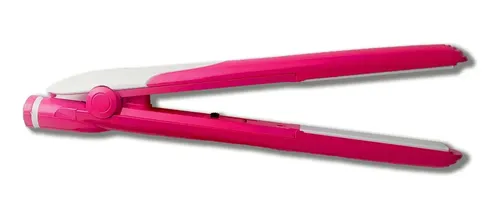 Plancha Pelo Geemy GM-2970 Rosa Blanco Flequillo Ondas Profesional