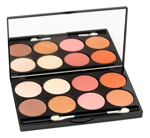 Paleta Iluminadores Strobing y Rubores Xúlu Cosméticos Z488 8 Tonos