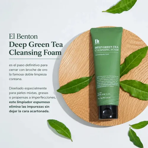 Benton Deep Green Tea Cleansing Foam Espuma De Limpieza Momento de aplicación Día/Noche Tipo de piel Todo tipo de piel