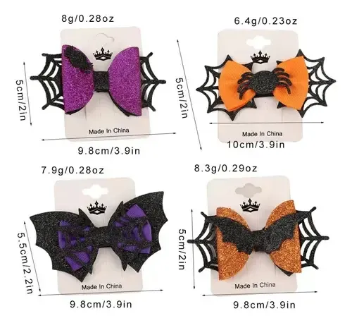 Hebillas Moños Halloween Broche De Pelo X2