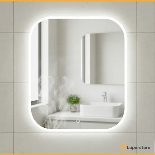 Espejo Rectangular Smart Led Luz Fria Touch Baño 60×70 Cm