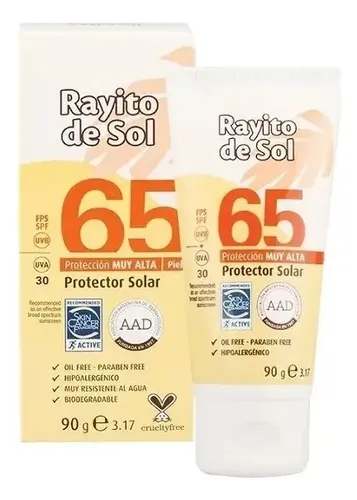 Rayito De Sol Protector Solar Fps 65 Emulsión Pomo 90g