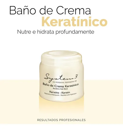 Baño De Crema Keratinico System-3 Mascara Capilar 250g