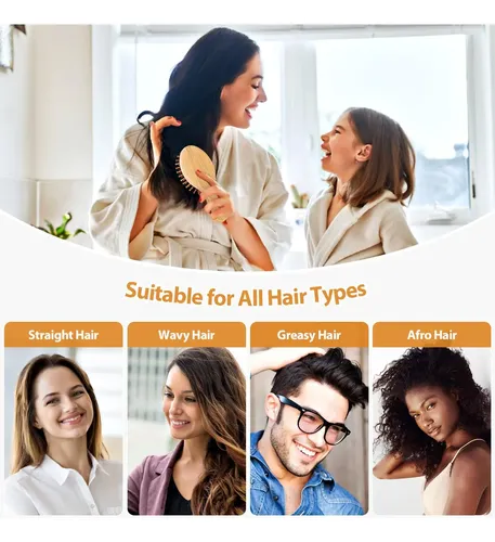 Pack De 2 Cepillos Para El Cabello Bundlepro Con Cerdas Natu