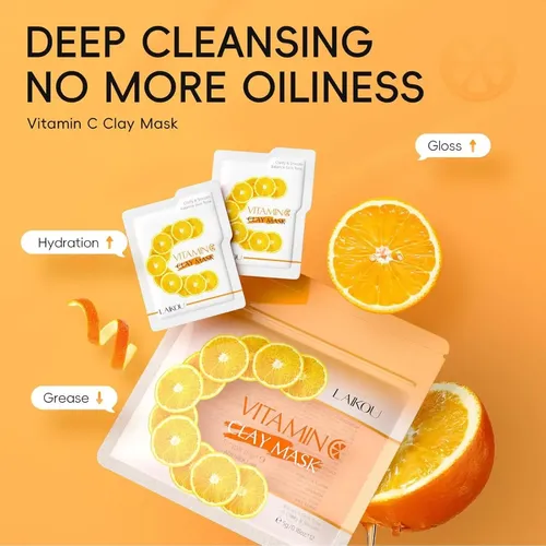 Máscara De Arcilla Con Vitamina C, Máscara Facial De Arcilla