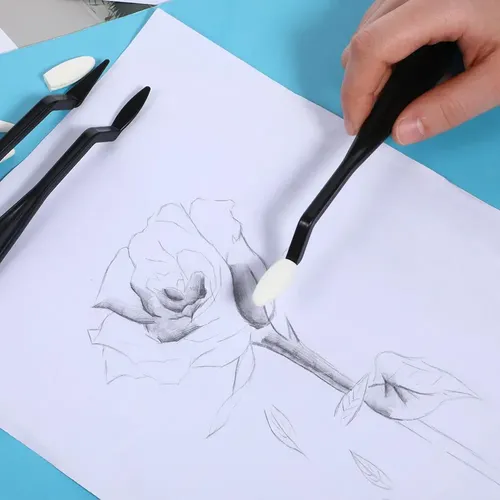 Mezclando Tocones Para Dibujar Bastones De Mezcla Para Dibuj Black & White