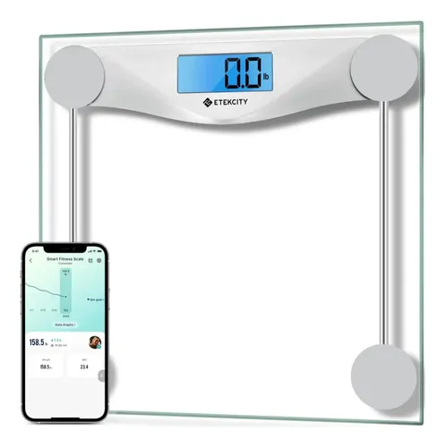 Etekcity – Báscula Digital De Peso Corporal, Con Pantalla . Color Bluetooth-plata