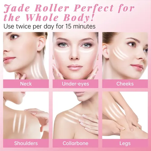 Set Rodillo Jade Y Mascarilla Fría Facial Antiedad