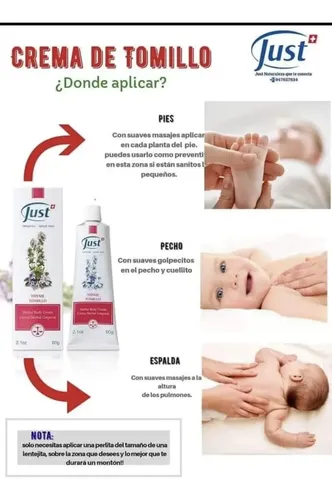 Crema De Tomillo 25g | Tos Dolor De Garganta Pecho Y Pies | Just
