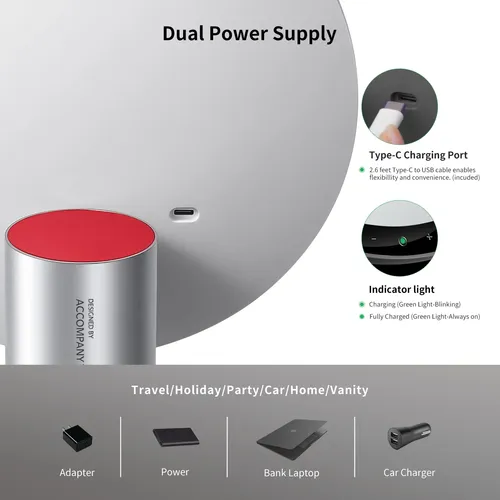 Espejo De Maquillaje Amiro De 9  Con Luz, Sensor Y Control T