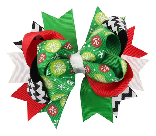 13 Pinzas Para El Pelo Con Forma De Lazo Con Diseño Navideño