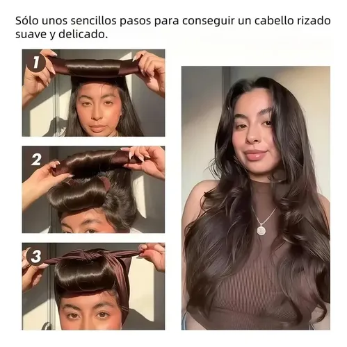 6pzs Curly Ondas En Cabello Rizos Sin Calor Tubo Gorro Satin